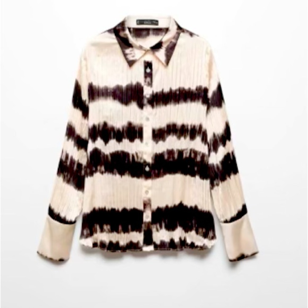 Mango Tie-Dye Pleated Shirt
